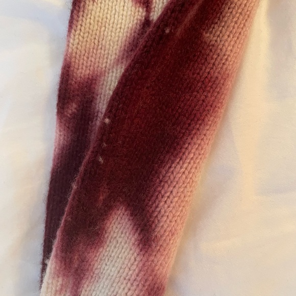 NWOT Generation Love Tyrell Tie Dye Burgundy/Cream Sweater w/ puff sleeve - SZ L - Picture 11 of 16